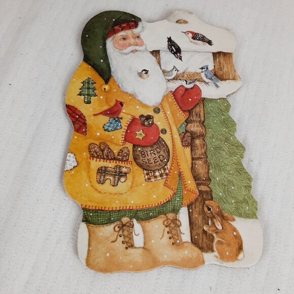 Christmas Corkboard Coasters 9pc Old St Nicholas Santa Clause Primitive Birds - Picture 6 of 12